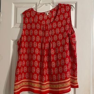 Beautiful Orange Talbots blouse with pleated drains Size XL